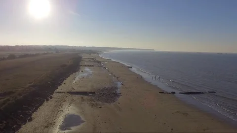 Aerial view of D-Day beach Video stock 76912159