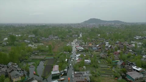 Aerial view of Dal Lake, Srinagar, Jammu and Kashmir, India Stock Footage 309940407