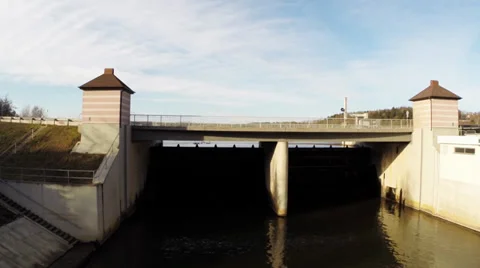 Aerial view on the dam Stock Footage 35342563