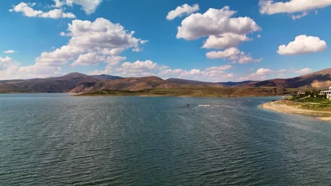 Aerial View of Dam at Sunset Stock Footage 339170006