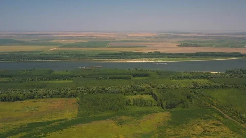 Aerial view of Danube river Stock Footage 120020983