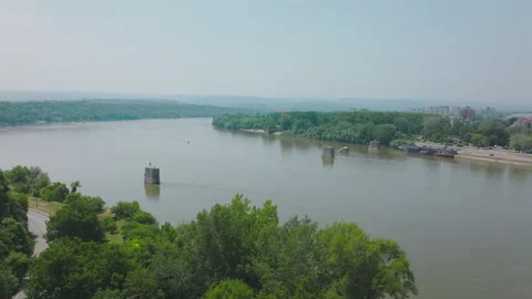 Aerial view of Danube river Stock Footage 216714062