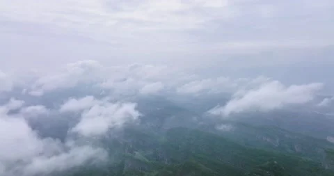 Aerial View of Danxia Landform in Cloudy Day Stock-Footage 218296797