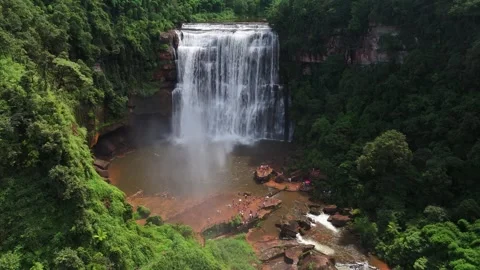Aerial view  of Danxia Waterfall in Chishui, Zunyi, Guizhou china 스톡 동영상 306952182