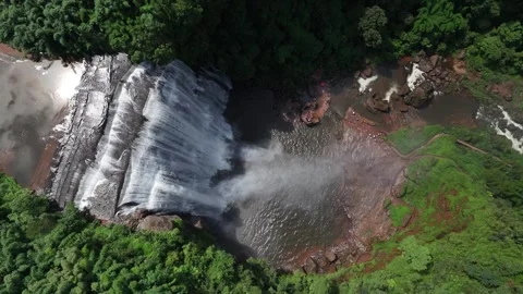 Aerial view  of Danxia Waterfall in Chishui, Zunyi, Guizhou china Stock Footage 306952220