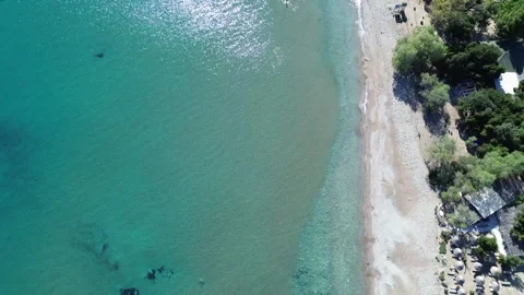 Aerial View of Daphni Beach Protected Nesting Site, Zakynthos Stock Footage 333388856