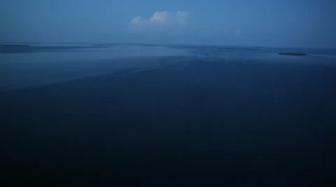 Aerial View of Dark Blue Ocean Stock Footage 26201152