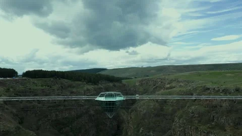 Aerial view of the Dashbashi canyon Stock Footage 240735006