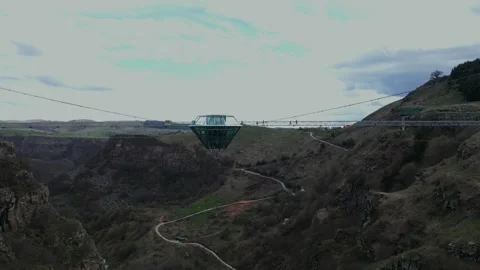 Aerial view of the Dashbashi canyon Stock Footage 240736733