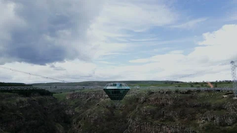 Aerial view of the Dashbashi canyon Stock Footage 240737564
