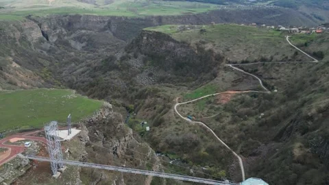 Aerial view of the Dashbashi canyon Stock Footage 240741704