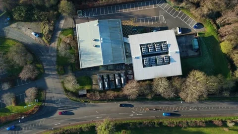 Aerial view of data center and cooling system, fans HVAC quantum computing Stock Footage 326166779