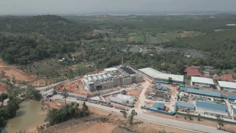 Aerial view of Data Center Batam Nongsa construction, Indonesia. Stock Footage 339728662