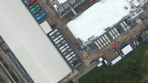 Aerial view of data center construction site in jakarta indonesia Stock Footage 327812995