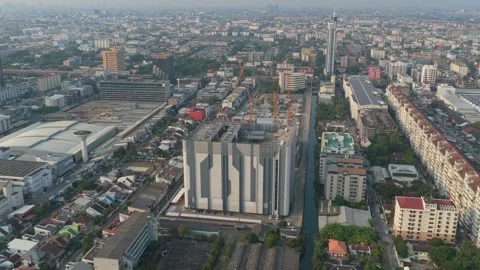 Aerial view of data center construction in bangkok thailand Stock-Footage 327819363