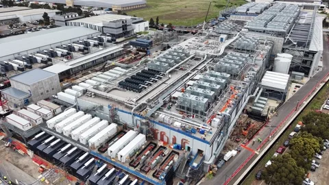 Aerial view of data center construction site Video stock 340503514