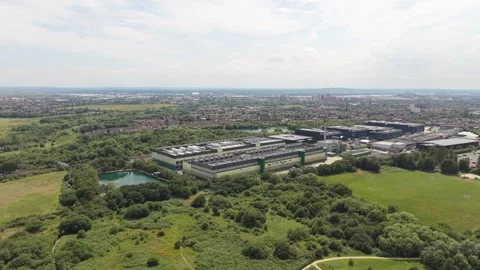 Aerial view of Data Center facility in London, United Kingdom. Stock Footage 337866454