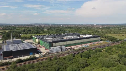Aerial view of Data Center facility in London, United Kingdom. Stock Footage 337982124