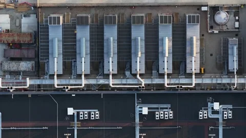 Aerial view of data center facility infrastructure Stock Footage 348789910