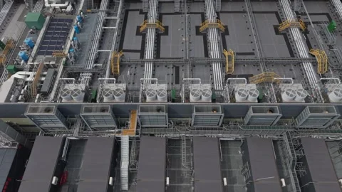 Aerial view of Data Center infrastructure in London, United Kingdom. Stock Footage 337865832