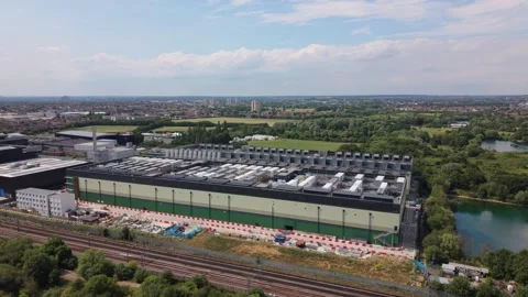 Aerial view of Data Center in London, United Kingdom. Stock Footage 337865144