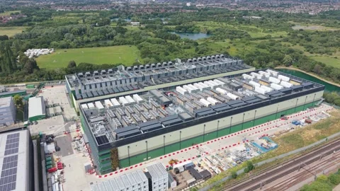 Aerial view of Data Center in London, United Kingdom. Stock Footage 337865238