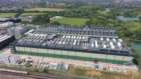 Aerial view of data center in London, United Kingdom. Stock Footage 337865251