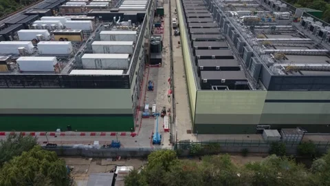 Aerial view of Data Center in London, United Kingdom. Stock Footage 337865906