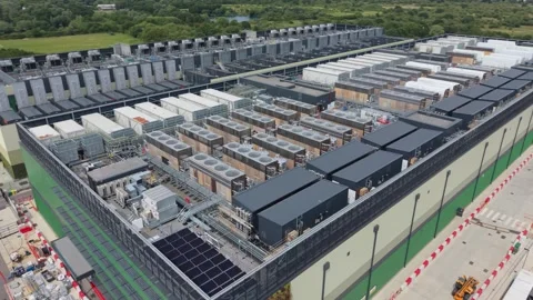 Aerial view of Data Center in London, London, United Kingdom. Stock Footage 337865985