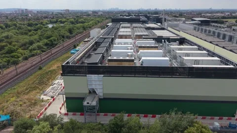 Aerial view of data center in London, United Kingdom. Stock Footage 337866054