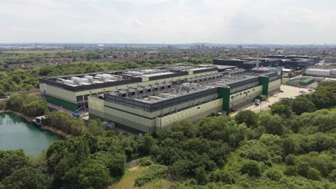 Aerial view of a data center in London, United Kingdom. Stock Footage 337866357