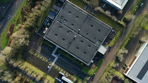 Aerial view of data center in Milton Keynes, United Kingdom. Stock Footage 325191882