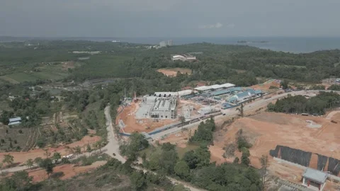 Aerial view of Data Center Nongsa construction site in Indonesia. Stock Footage 339729215