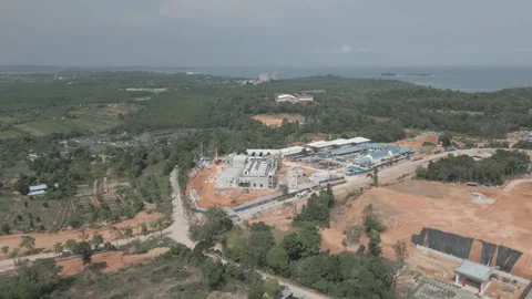 Aerial view of Data Center Nongsa Batam construction, Indonesia. Stock Footage 339729327