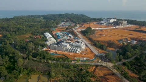 Aerial view of Data Center Nongsa construction site, Indonesia. Stock Footage 339729470