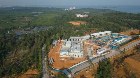 Aerial view of Data Center Nongsa Batam construction, Indonesia. Stock Footage 339729858