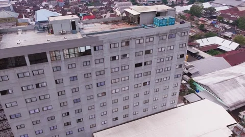 Aerial View of Data Center Rooftop Cooling Stock Footage 344087664