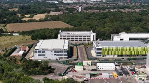 Aerial View of Datacentre AI and High Performance Computing Center near London 動画素材 344751513