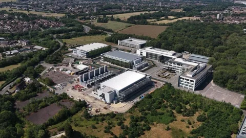 Aerial View of Datacentre AI and High Performance Computing Center near London 動画素材 344751525