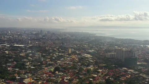 Aerial View of the Davao City. Vídeos de archivo 143629068