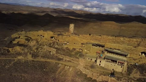 Aerial View of David Gareja Monastery Video stock 238803972