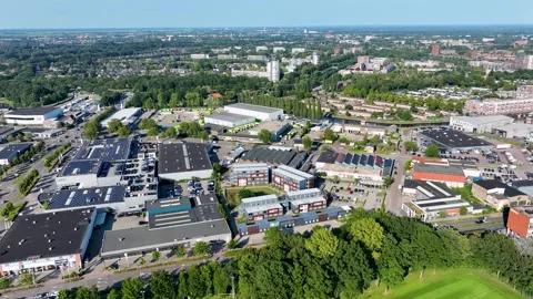 Aerial view of De Kop van Isselt' in Amersfoort Stock Footage 282818906