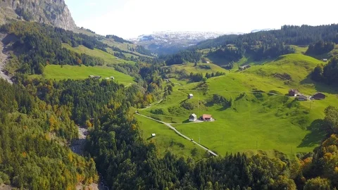 Aerial view of deep valley with wild river. Stock Footage 107085770