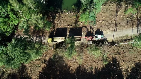 Aerial view of deforestation Видео 95123540