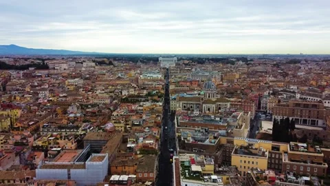 Aerial view of via del corso in rome, italy 스톡 동영상 344513241