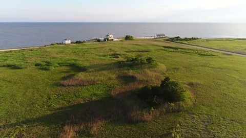Aerial View of Delaware Bay Marsh in New Jersey Vídeos de archivo 76855949