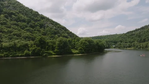Aerial view of the Delaware Water Gap Video stock 340449561