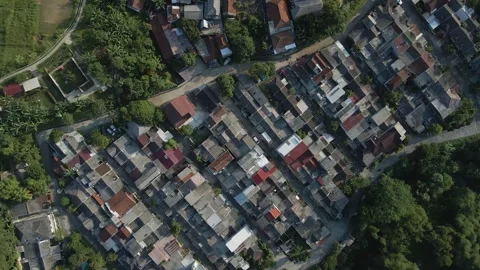Aerial view of dense house Stock Footage 292038593