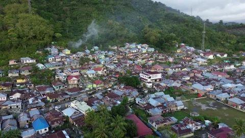 Aerial view of densely populated settlements Stock Footage 254136365