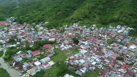 Aerial view of densely populated settlements Stock-Footage 254136422
